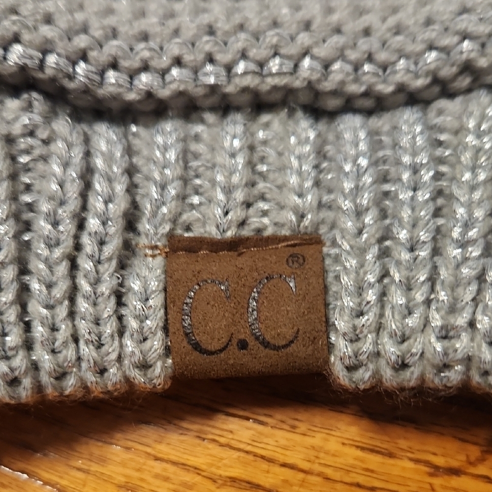 C.C  Silver Knit Hat - Picture 2 of 2